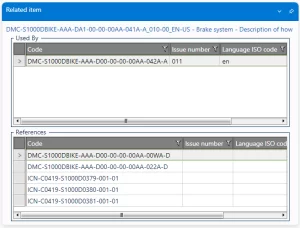 notusCSDB for S1000D related item tracking